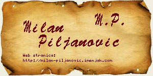 Milan Piljanović vizit kartica